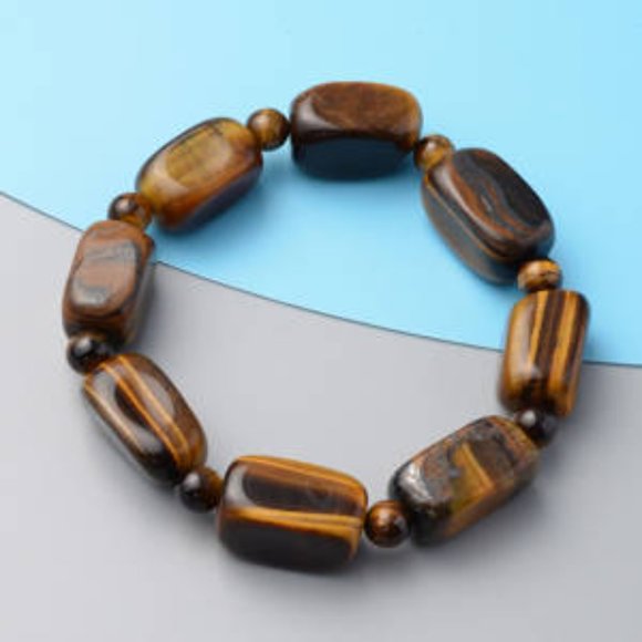 South African Yellow Tiger's Eye Beaded Stretch Bracelet 208.50 ctw - Picture 2 of 3
